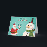 Christmas card with Santa and snowman<br><div class="desc">Christmas card with Santa and snowman. Vector. Editable © and ® Bigstock® - All Rights Reserved.</div>