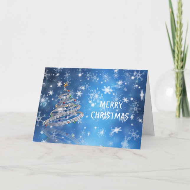 Christmas Card with silver tree design (Front)