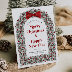 Christmas Card Without Photo Holiday Card Red Bow