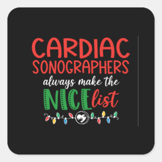Christmas cardiac sonographer design square sticker