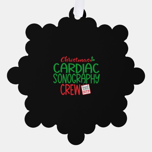 Christmas cardiac sonographer  tree decoration card (Front)