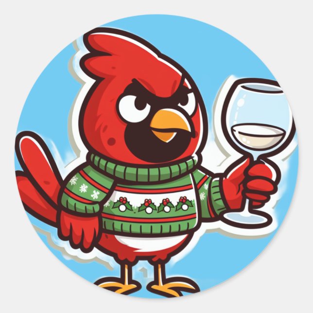 Christmas Cardigan funny Classic Round Sticker (Front)