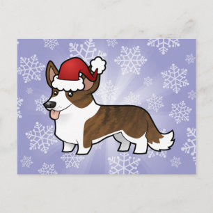 Christmas Cardigan Welsh Corgi Holiday Postcard