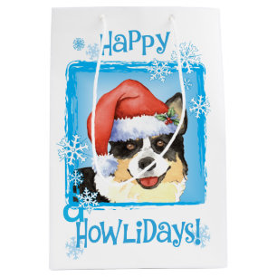 Christmas Cardigan Welsh Corgi Medium Gift Bag