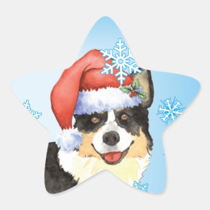 Christmas Cardigan Welsh Corgi Star Sticker