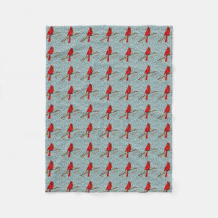 Christmas Cardinal bird collage Fleece Blanket