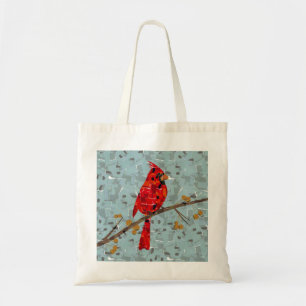 Christmas Cardinal bird collage Tote Bag