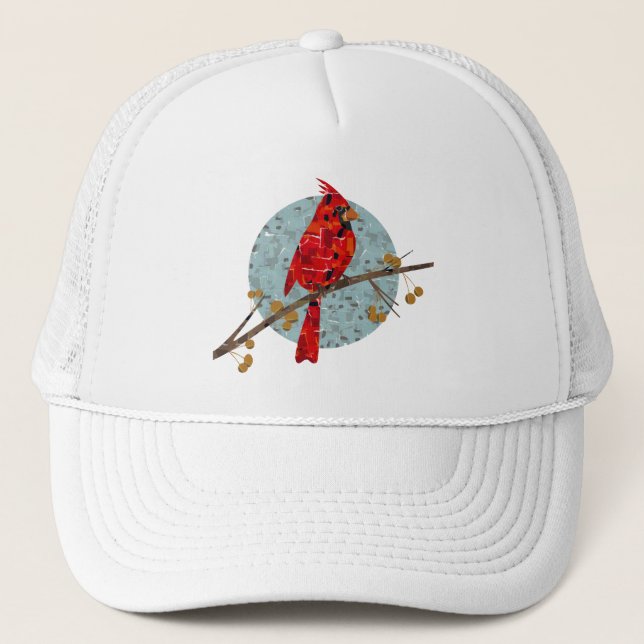 Christmas Cardinal bird collage Trucker Hat (Front)