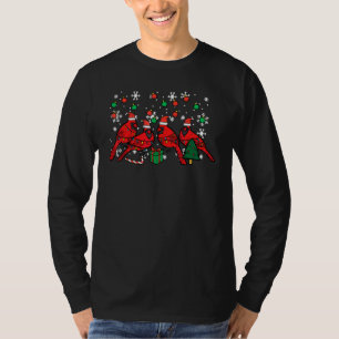Christmas Cardinal Birds Santa Cute Xmas Men Women T-Shirt