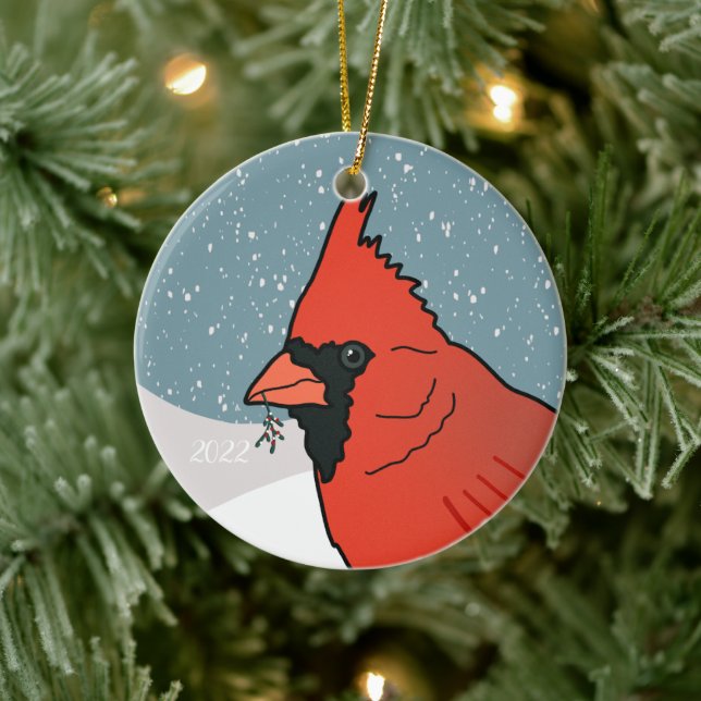 Christmas Cardinal Ceramic Tree Decoration (Tree)