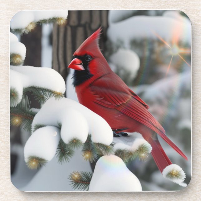 Christmas Cardinal Coaster (Front)