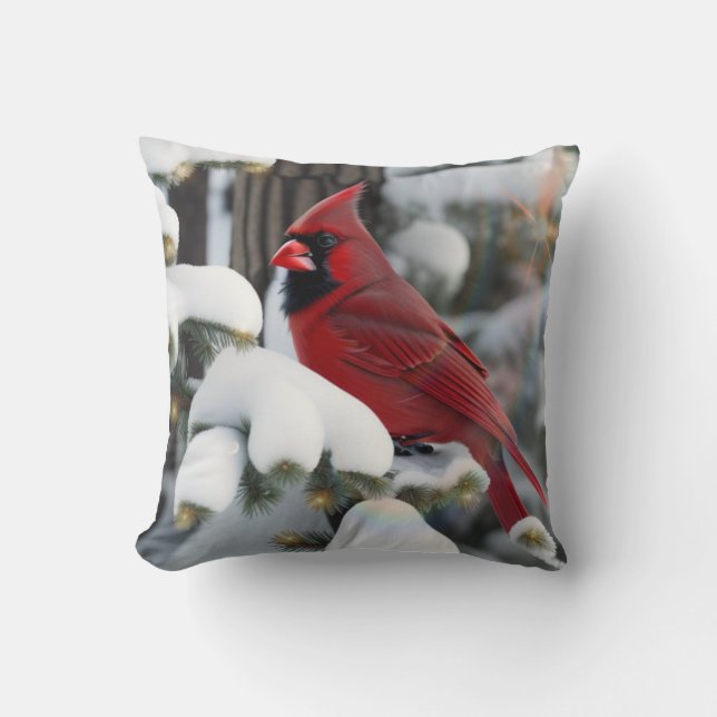 Christmas Cardinal Cushion (Front)