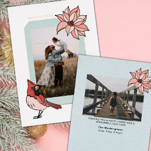 Christmas Cardinal Geometric Photo Frame