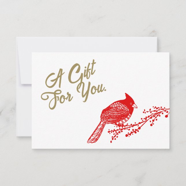 Christmas Cardinal Gift Certificate (Front)