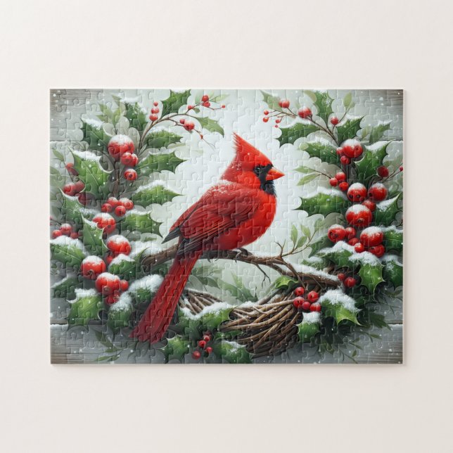Christmas Cardinal Jigsaw Puzzle (Horizontal)