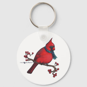 Christmas Cardinal Key Ring