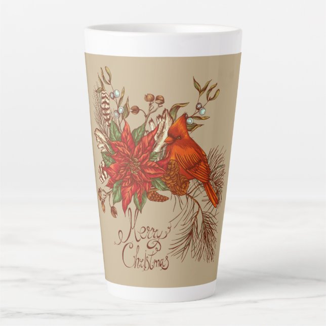 Christmas Cardinal Latte Mug (Front)
