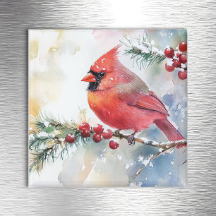 Christmas Cardinal Magnet