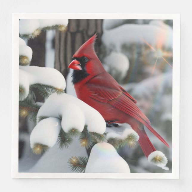 Christmas Cardinal Napkin (Front)