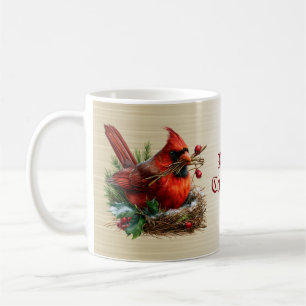 Christmas Cardinal Red Birds Flower Holidays Party Coffee Mug