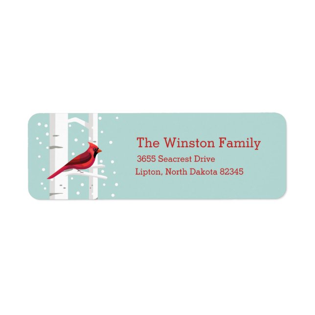 Christmas Cardinal Return Address Labels (Front)