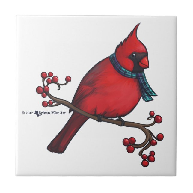 Christmas Cardinal Tile (Front)