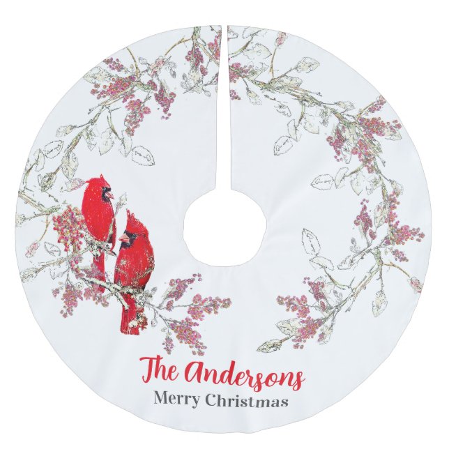 Christmas cardinal Tree Skirt (Front)