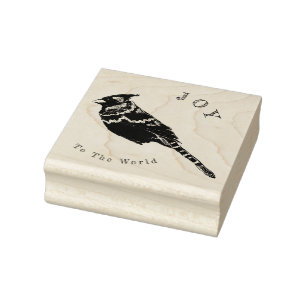 Christmas Cardinal~ Words or No Words~ Personalise Rubber Stamp