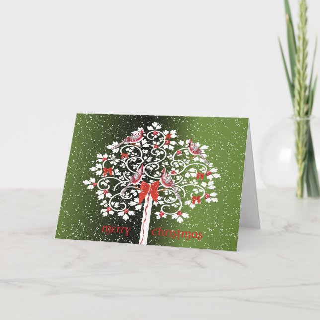Christmas Cardinals Greeting Card (Front)