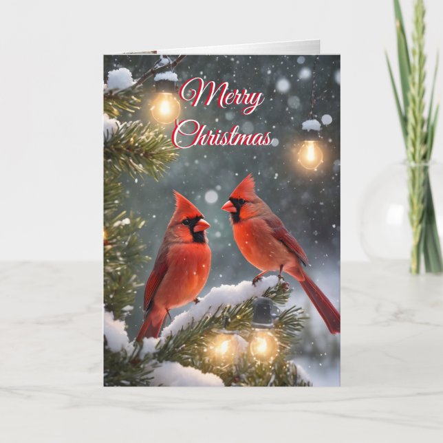 Christmas Cardinals Holiday Card (Front)
