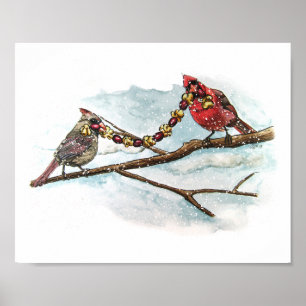 Christmas Cardinals Print