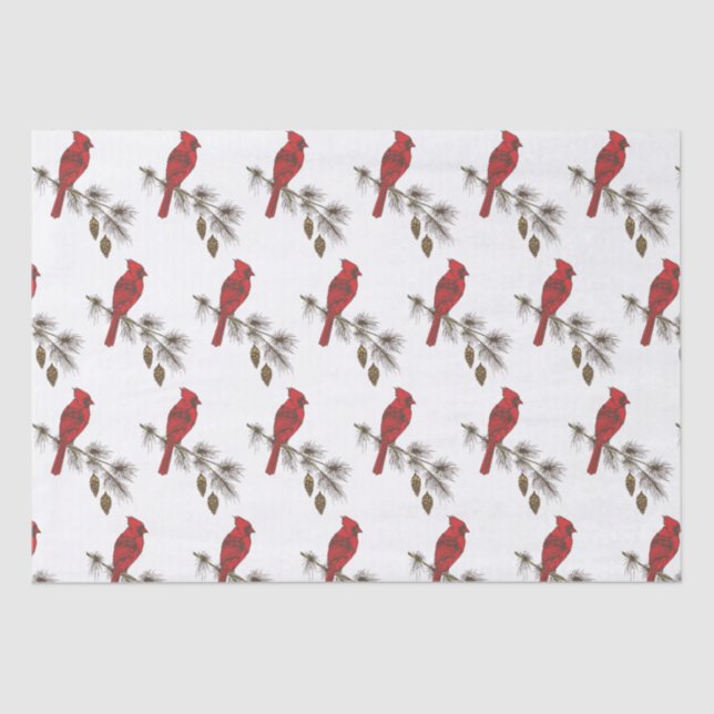 Christmas Cardinals Tissue Paper (Front)