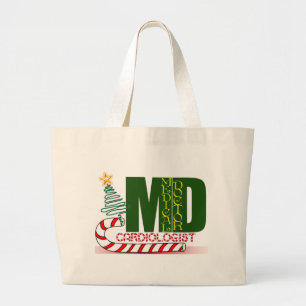 CHRISTMAS CARDIOLOGIST LARGE TOTE BAG