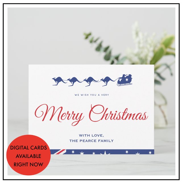 Christmas cards Australia Kangaroo Aussie (Kangaroo Christmas Cards)
