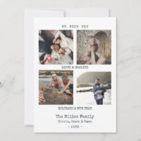 Christmas Cards typewriter text multi photos card