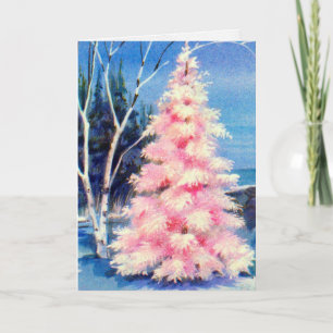 Christmas Cards   Vintage Pink Tree
