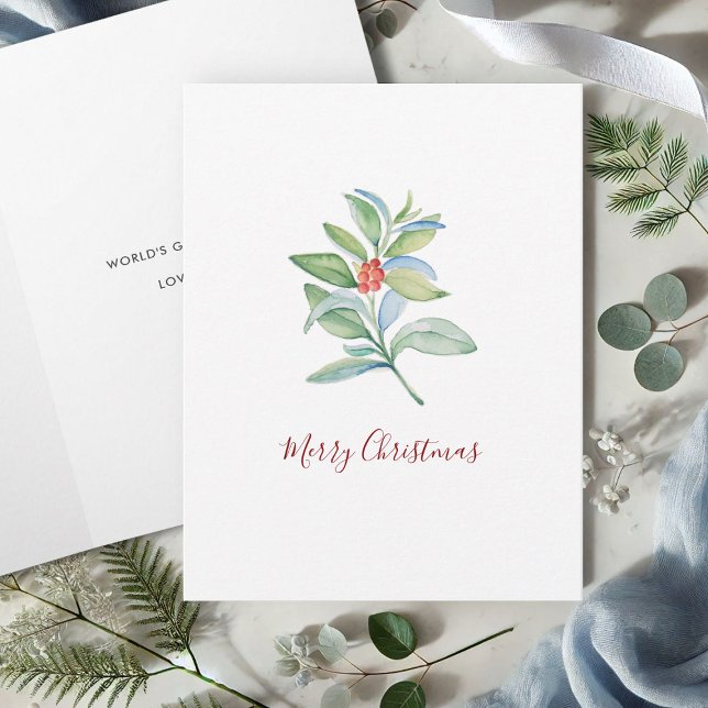 Christmas Cards Watercolor Botanical Berries (Creator Uploaded)