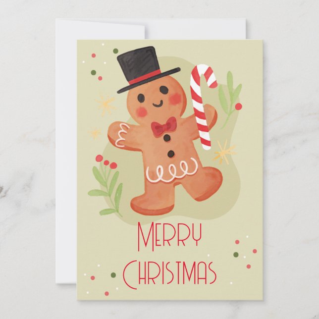 christmas cards with cute gingerbread men (Front)