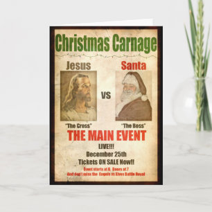 Christmas Carnage Jesus vs Santa card