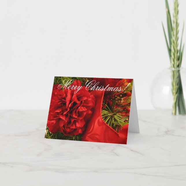 Christmas Carnations Holiday Card (Front)