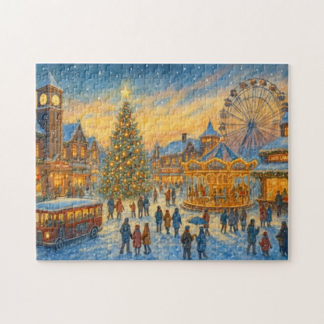 Christmas Carnival Town Winter Village Jigsaw Puzzle (Horizontal)