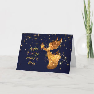 Christmas Carol Angel's From Realms of Glory Holid Holiday Card