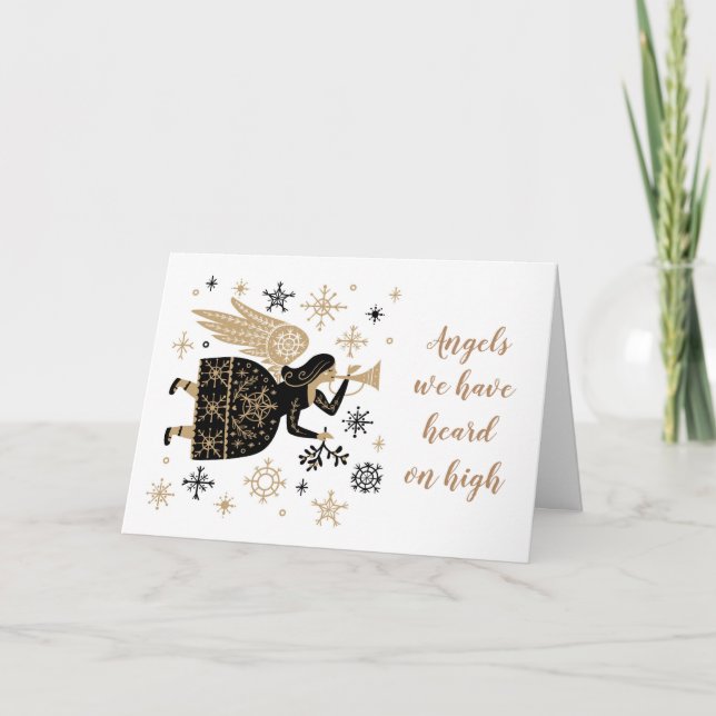 Christmas Carol Angel's we have heard on high Holi Holiday Card (Front)