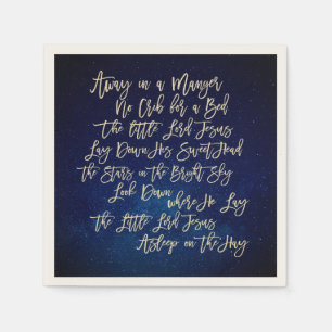 Christmas Carol Away In A Manger Midnight Blue Napkin