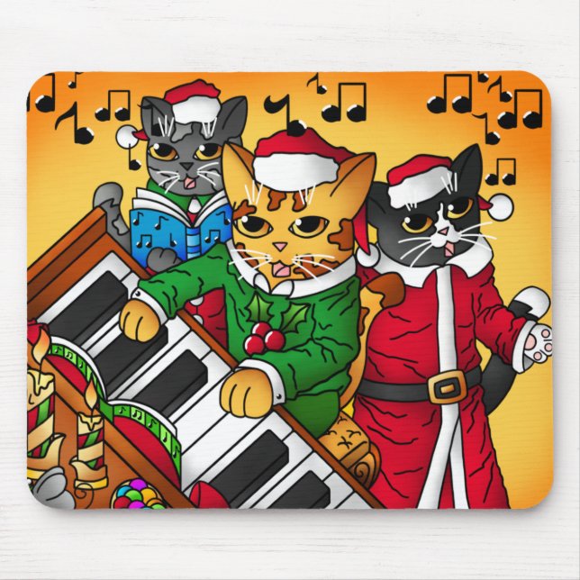 Christmas Carol Cats Mouse Pad (Front)