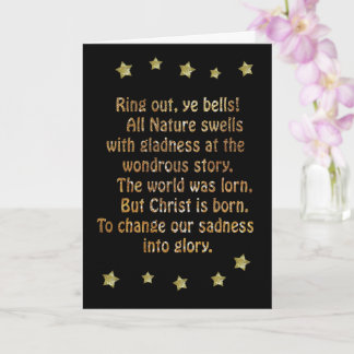 Christmas Carol Gold Poem by Paul Laurence Dunbar Card