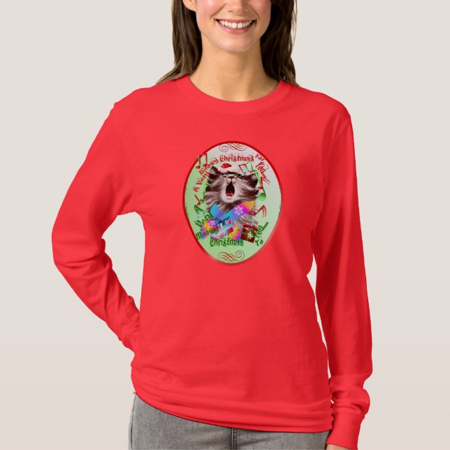 Christmas Carol Kitty T-Shirt (Front)