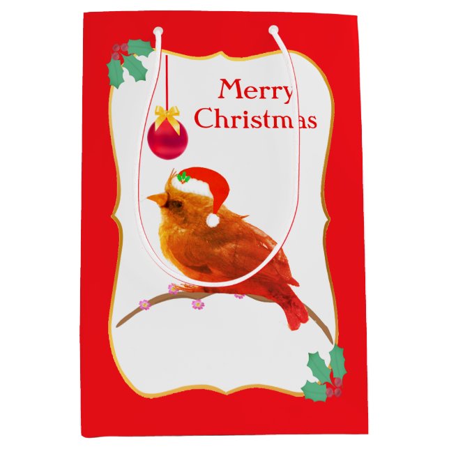 Christmas Carol Little Bird Medium Gift Bag (Front)
