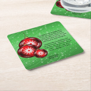 Christmas Carol Lyrics - O Holy Night Square Paper Coaster