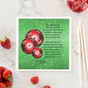 Christmas Carol Lyrics - Silent Night - Napkin